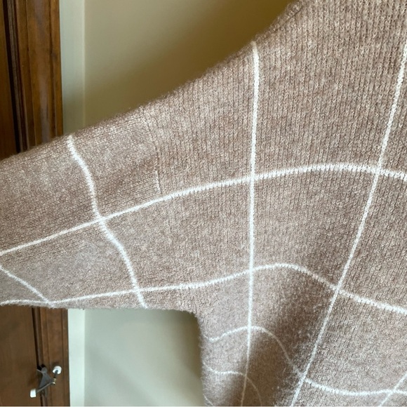 Madewell Windowpane Women’s Turtleneck Sweater Tan Size XL - Picture 10 of 10